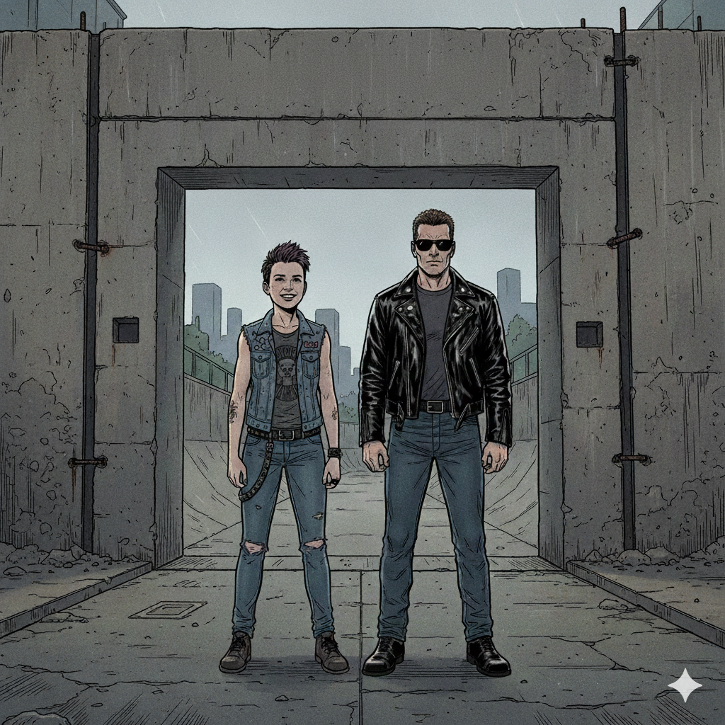 Cover art for The Wholesome Terminator, a terminator scenario on AI Dungeon