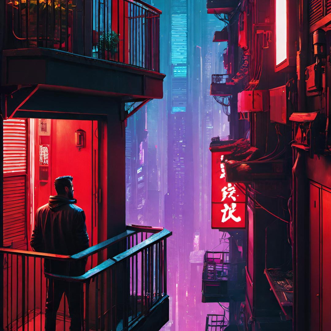 Cover art for Fractured, a cyberpunk scenario on AI Dungeon