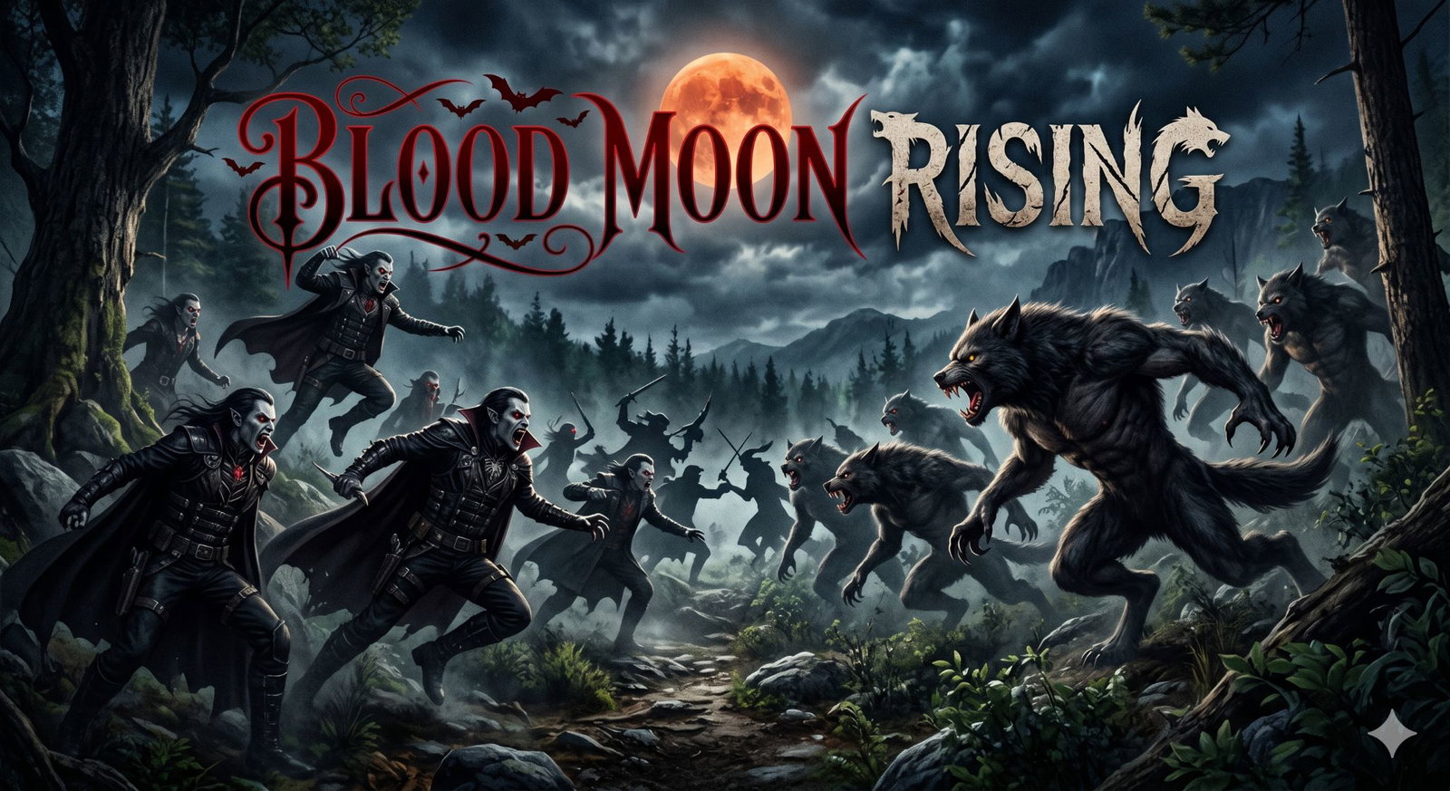 Cover art for Blood Moon Rising, an urban fantasy world on Voyage