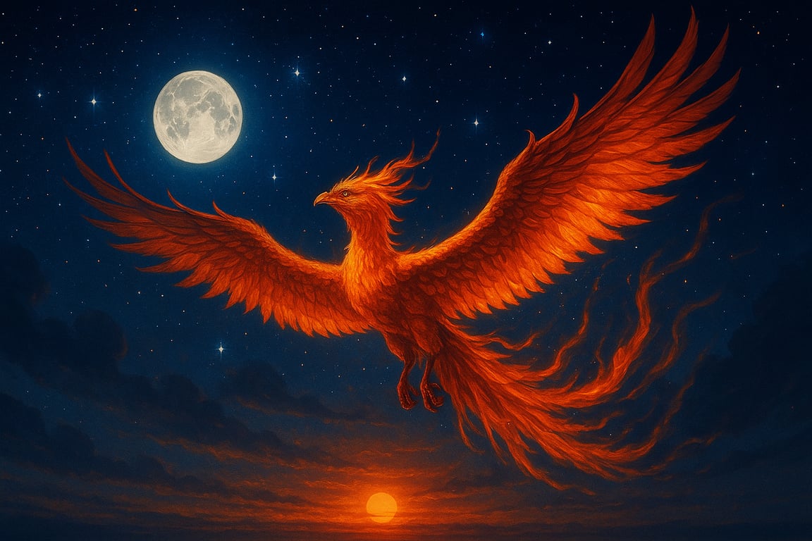 Cover art for Wings of the Eternal Flame, a phoenix scenario on AI Dungeon