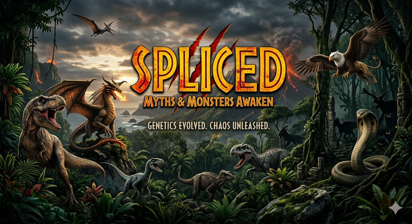Cover art for Spliced, a jurassic world world on Voyage