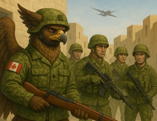 Cover art for Griffin Soldiers, a griffin scenario on AI Dungeon