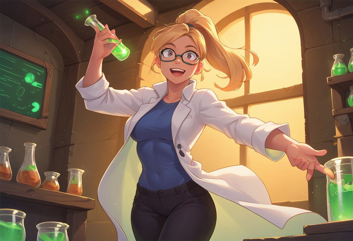 Cover art for Turned into my roommate's test subject!, a tf scenario on AI Dungeon