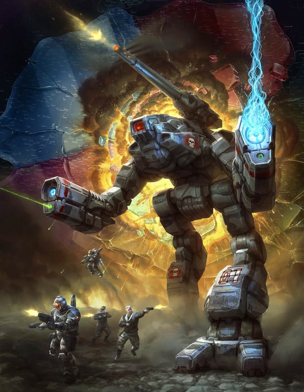 Cover art for The Coreward Conflict, a battletech scenario on AI Dungeon