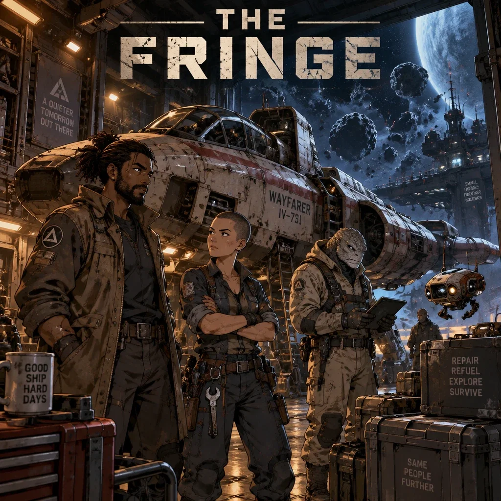 Cover art for The Fringe, a sci-fi world on Voyage