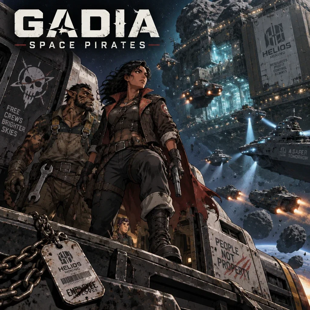 Cover art for Gadia - Space Pirates, a sci-fi world on Voyage