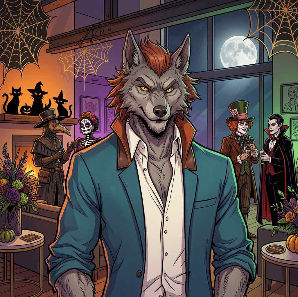Cover art for Real Monster at the Costume Party, a halloween scenario on AI Dungeon