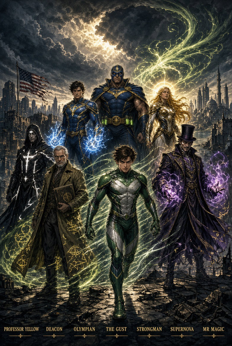 Cover art for Shattered America: Superhero, a superheroes world on Voyage