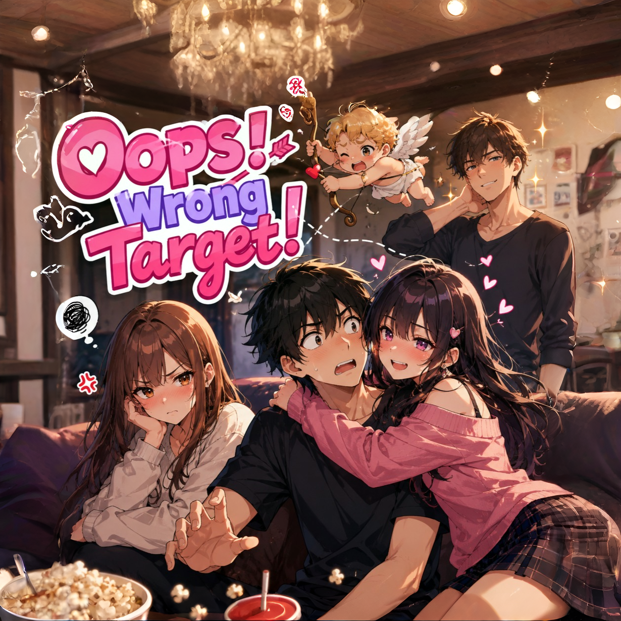 Cover art for Oops! Wrong Target!, a romance scenario on AI Dungeon