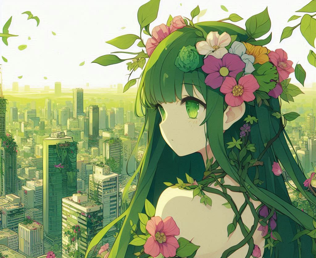 Cover art for Blooming Hearts, a post apocalyptic scenario on AI Dungeon