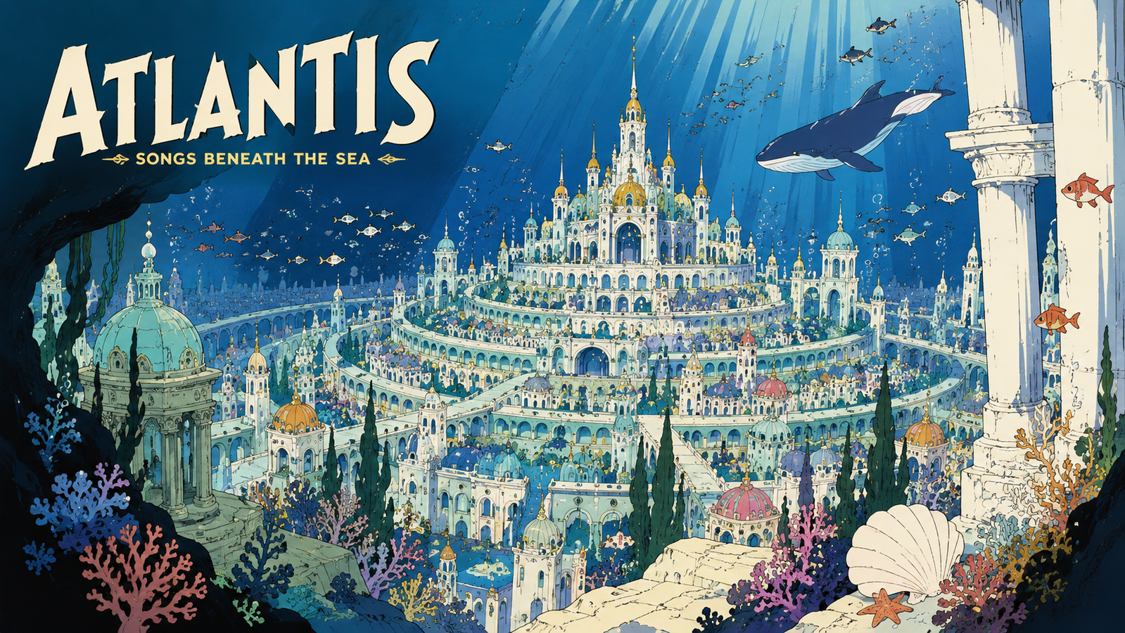 Cover art for Atlantis: Songs Beneath the Sea, a fantasy scenario on AI Dungeon