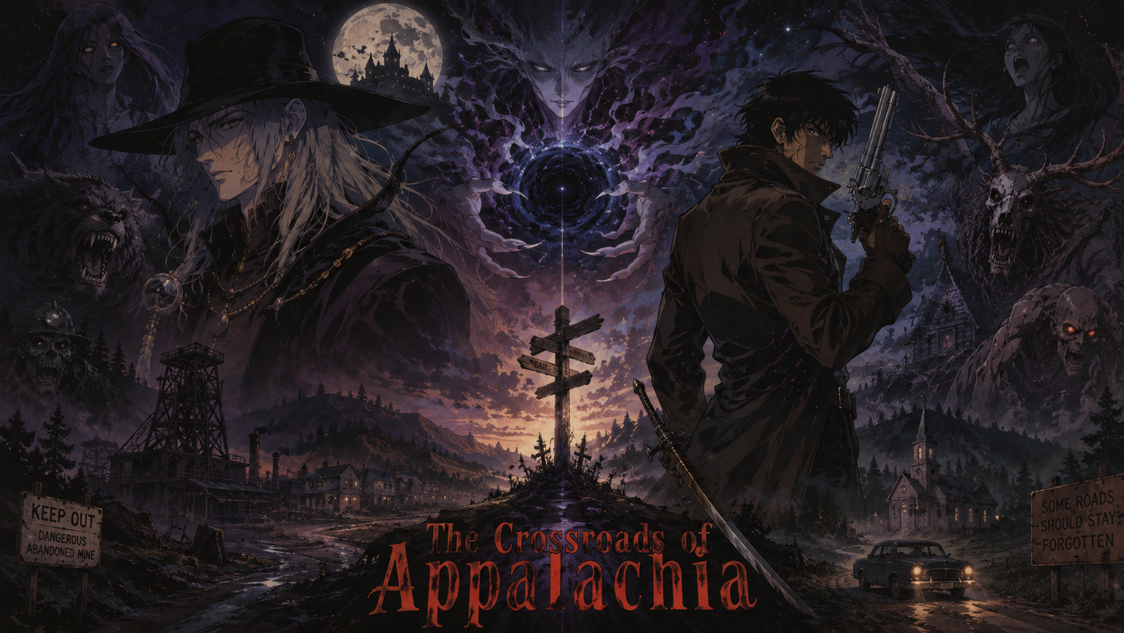 Cover art for The Crossroads of Appalachia, a western scenario on AI Dungeon