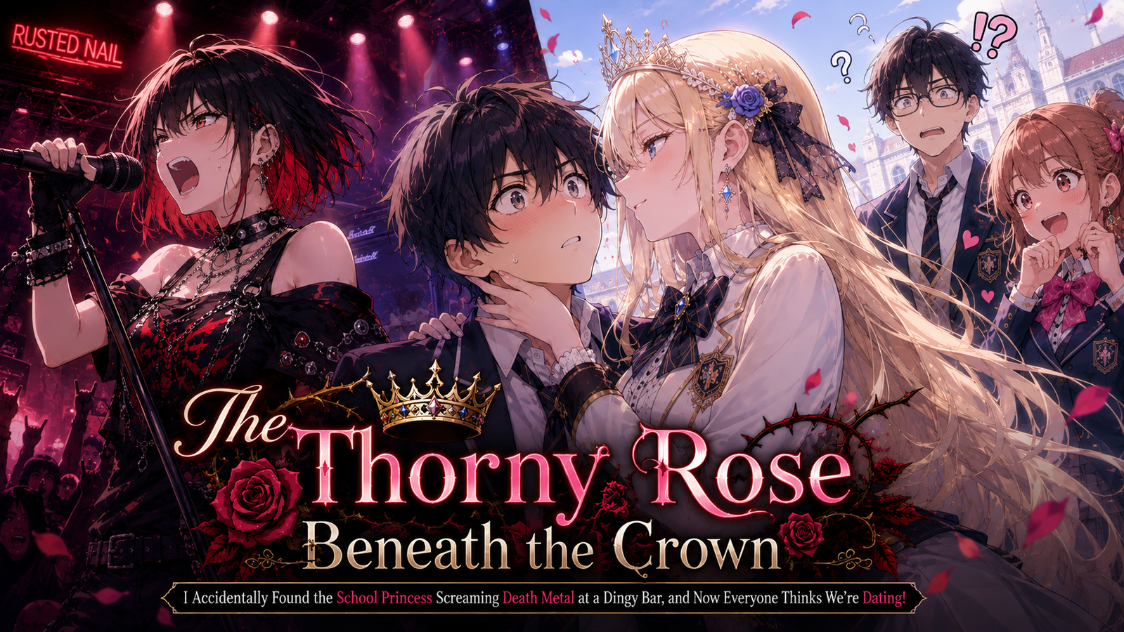 Cover art for The Thorny Rose Beneath the Crown, a romance scenario on AI Dungeon