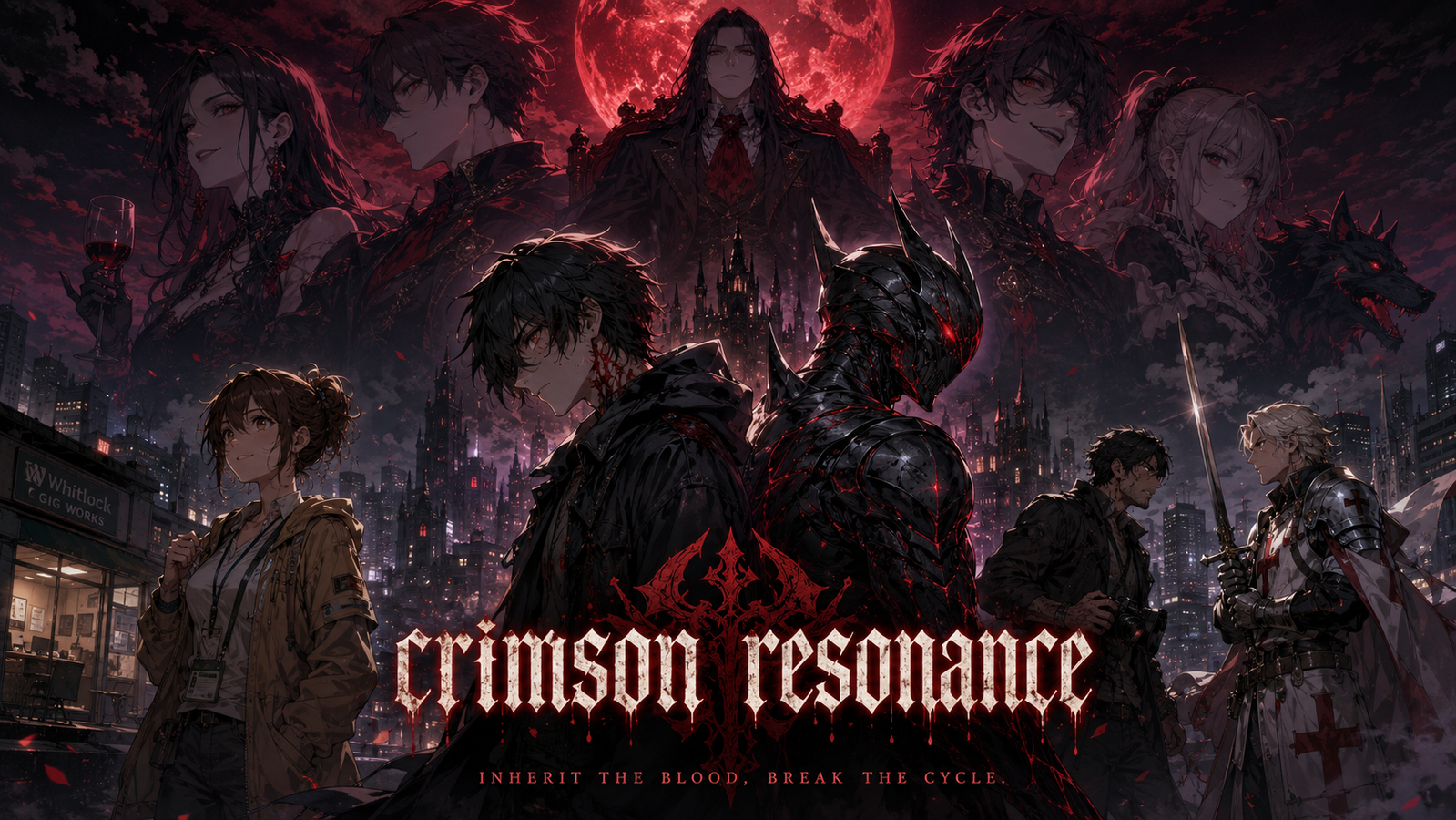 Cover art for Crimson Resonance, a vampire scenario on AI Dungeon