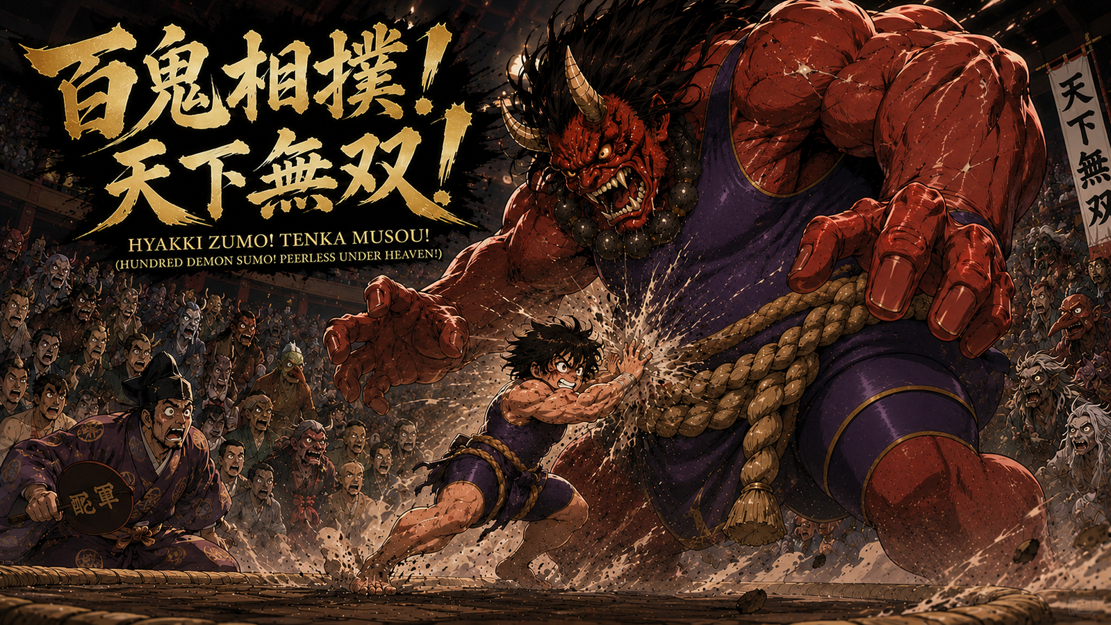 Cover art for Hyakki Zumo! Tenka Musou!, a sumo scenario on AI Dungeon