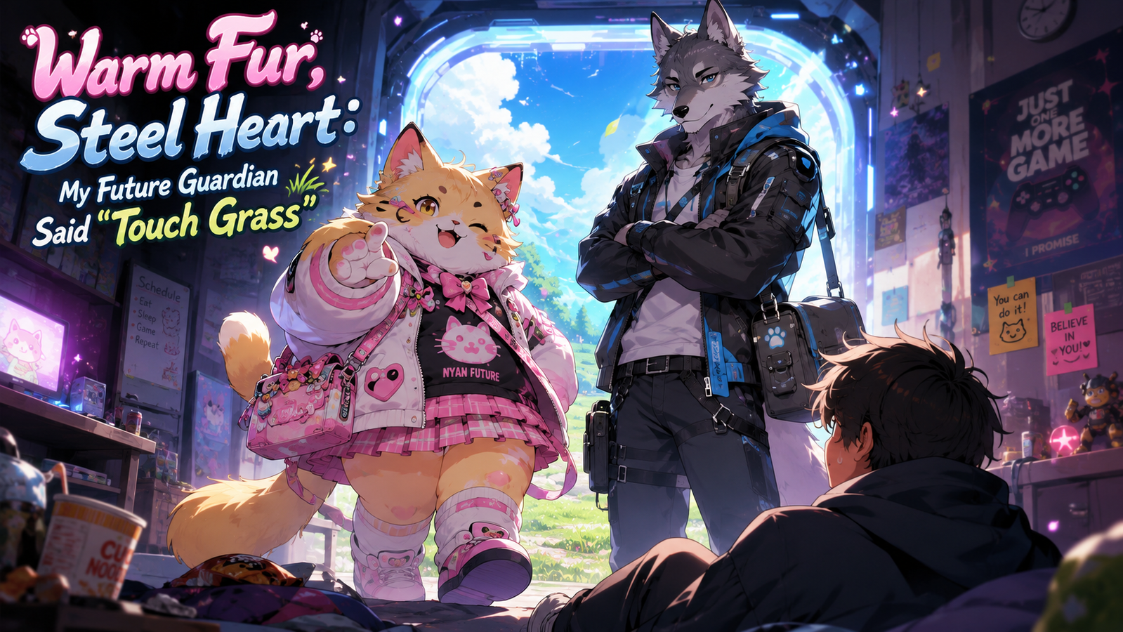 Cover art for Warm Fur, Steel Heart: My Future Guardian Said “Touch Grass", a slice of life scenario on AI Dungeon