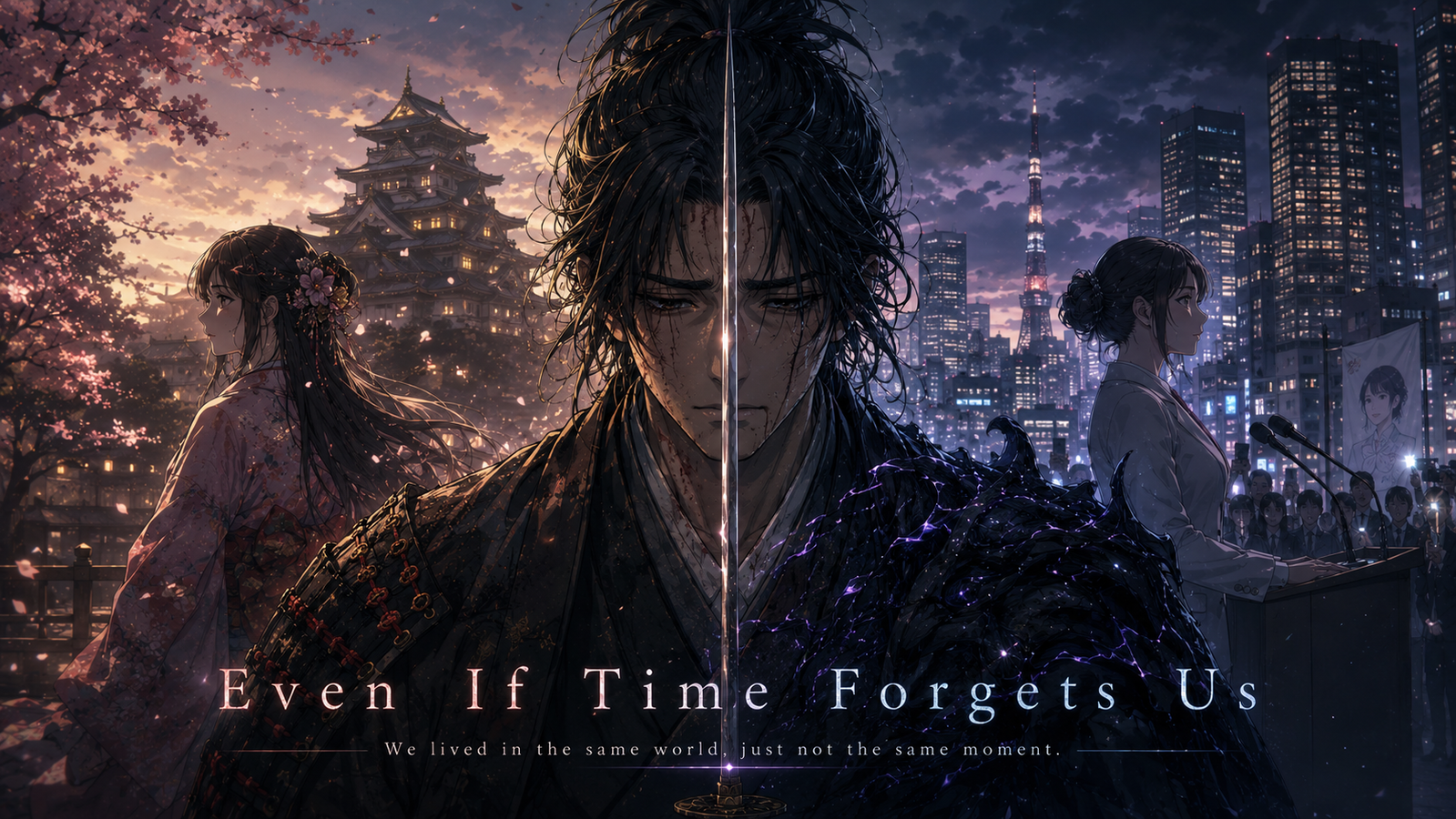 Cover art for Even If Time Forgets Us, a samurai scenario on AI Dungeon