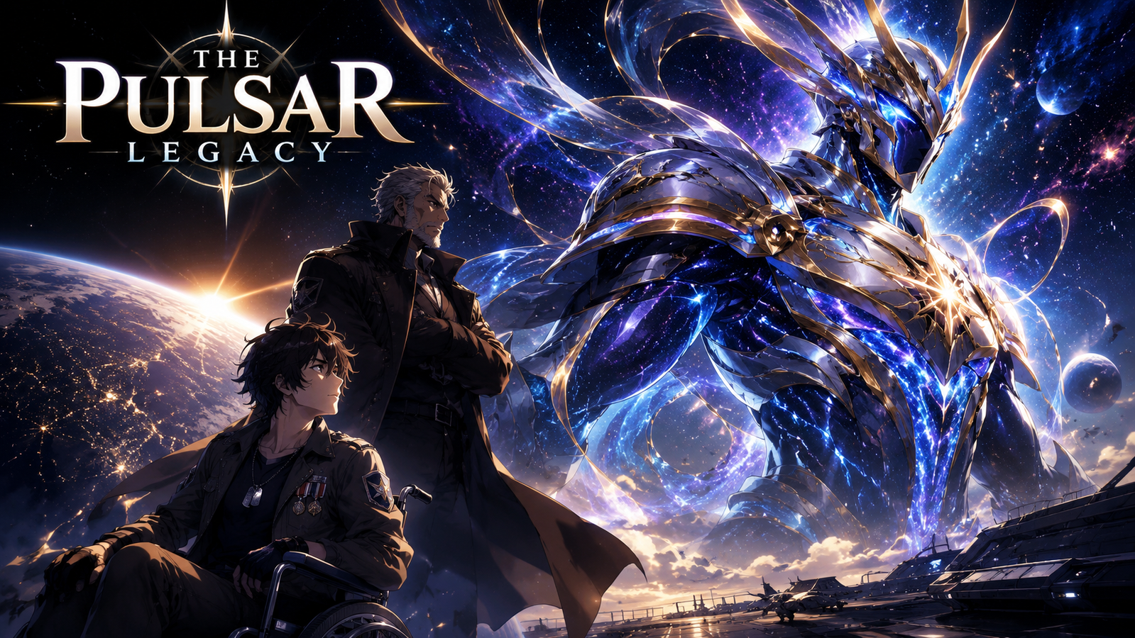 Cover art for The Pulsar Legacy, a superhero scenario on AI Dungeon