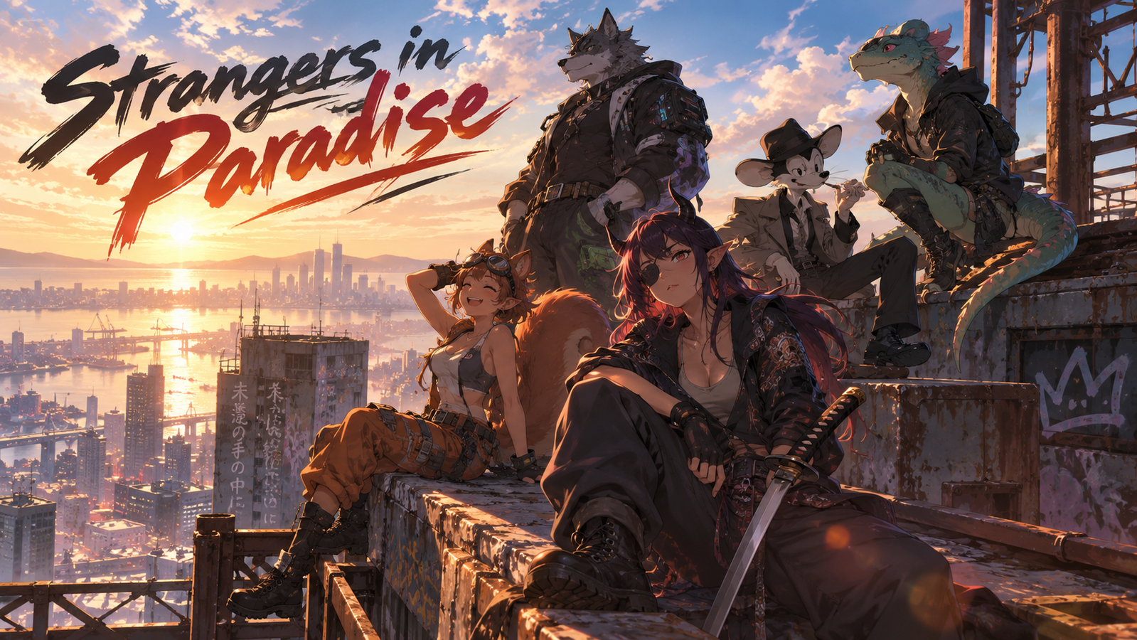 Cover art for Strangers in Paradise, a gang scenario on AI Dungeon