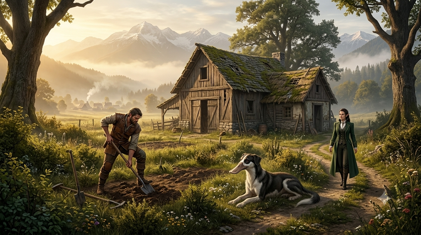 Cover art for Farm and formal , a romance scenario on AI Dungeon