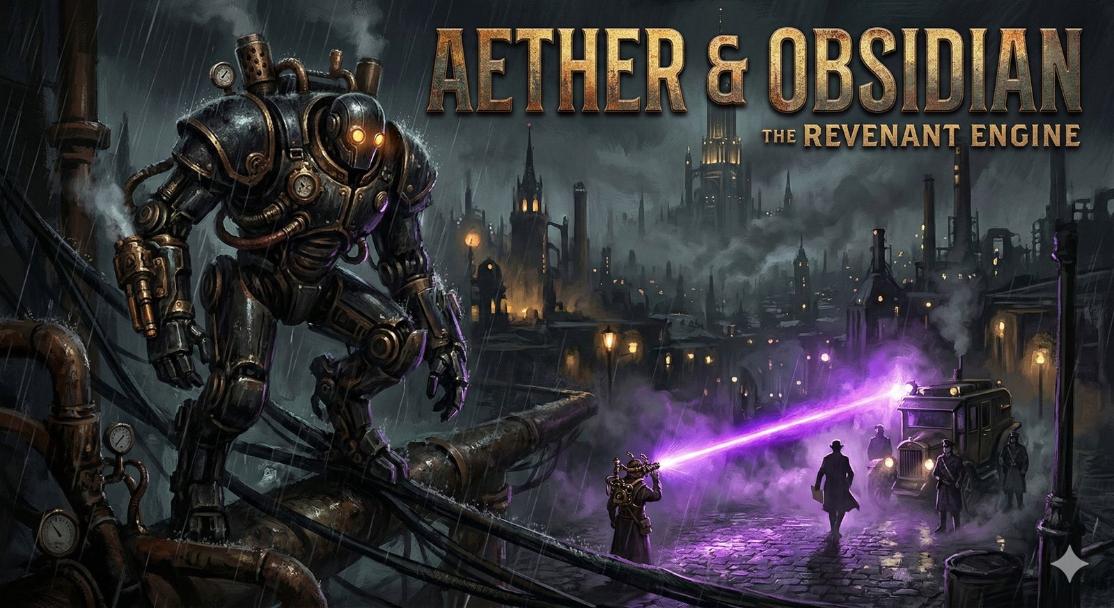Cover art for Aether And Obsidian: The Revenant Engine, a steampunk scenario on AI Dungeon