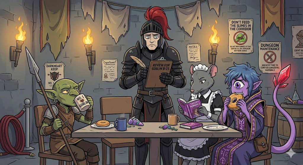 Cover art for Knave for Hire: Life of a Minion, a monster scenario on AI Dungeon