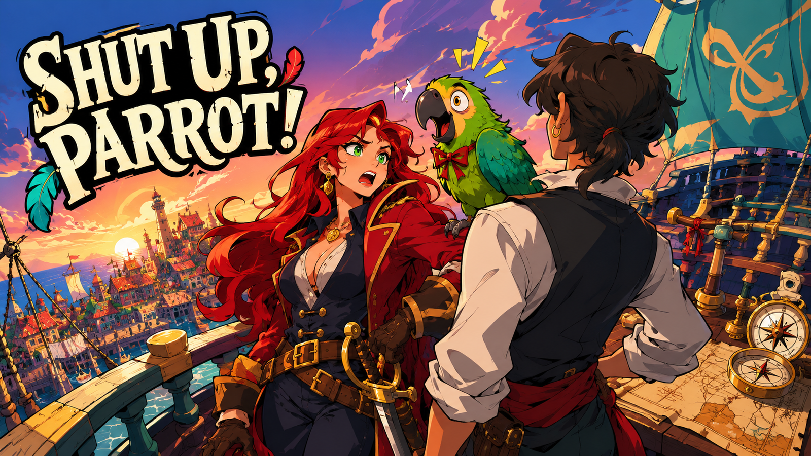 Cover art for Shut Up, Parrot!, a comedy scenario on AI Dungeon