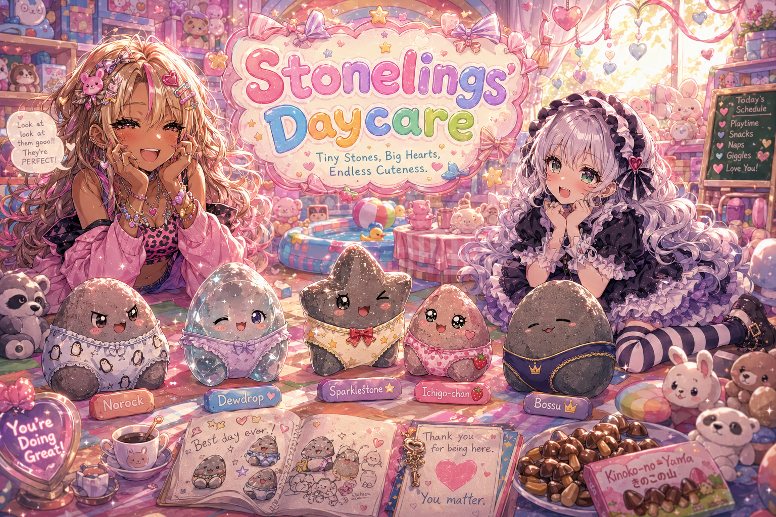 Cover art for ✨Welcome to Stonelings Daycare✨, a daycare scenario on AI Dungeon