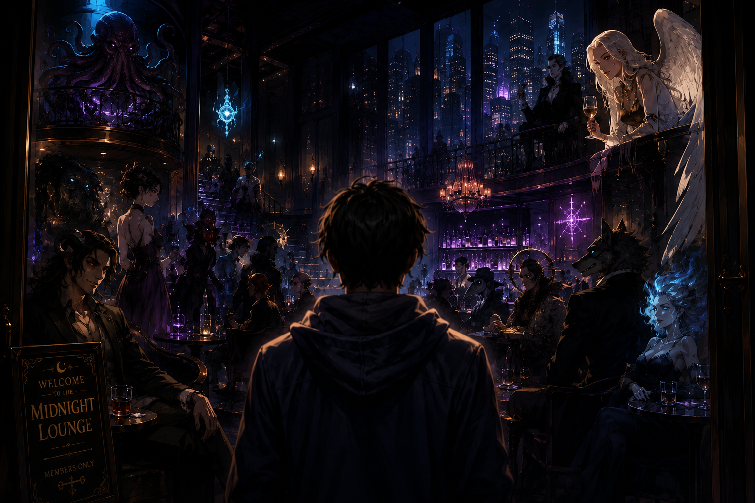 Cover art for The Midnight Lounge, a supernatural scenario on AI Dungeon
