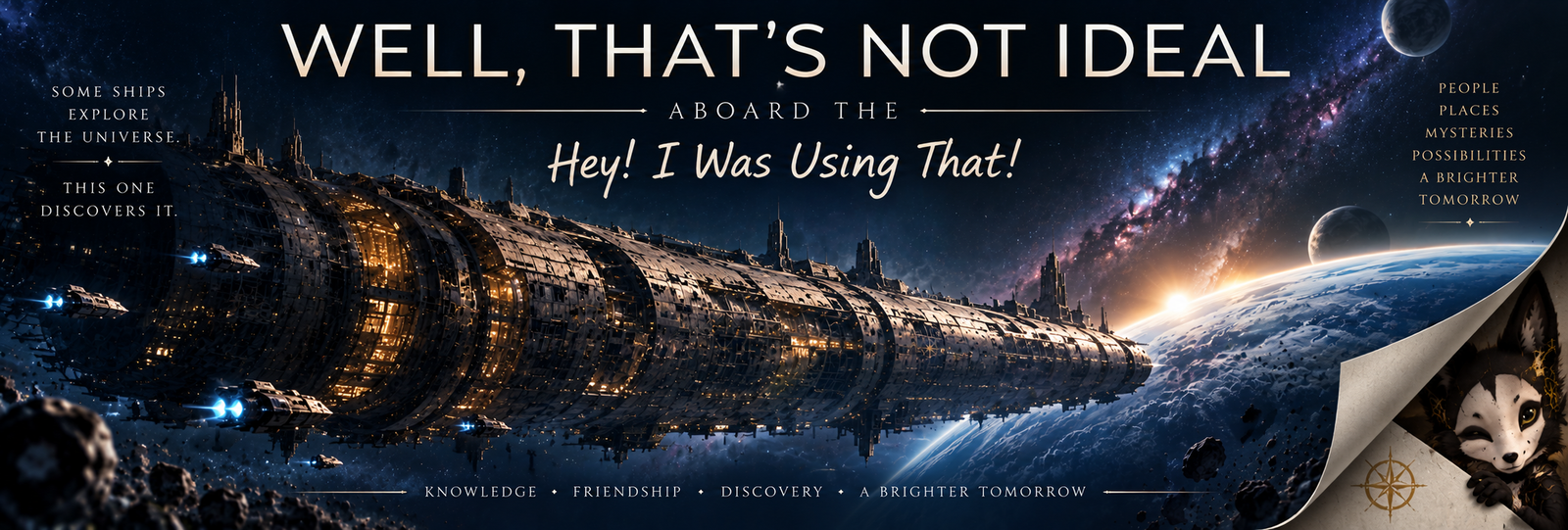 Cover art for Well, That's Not Ideal, a sci fi world on Voyage