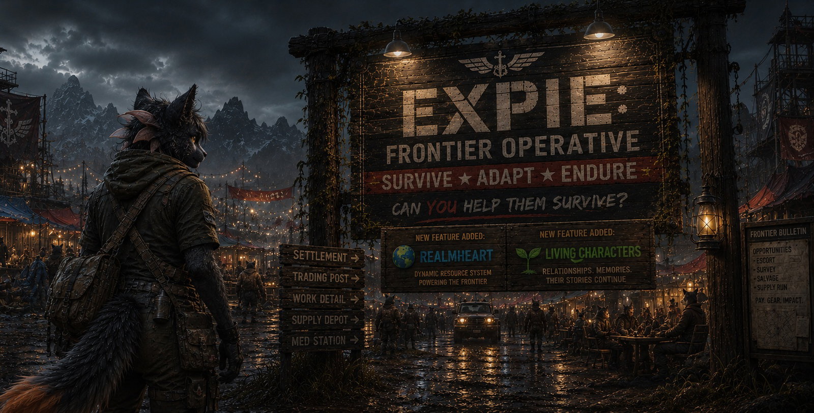 Cover art for EXPIE: FRONTIER OPERATIVE 💭🍃🌎, a survival scenario on AI Dungeon