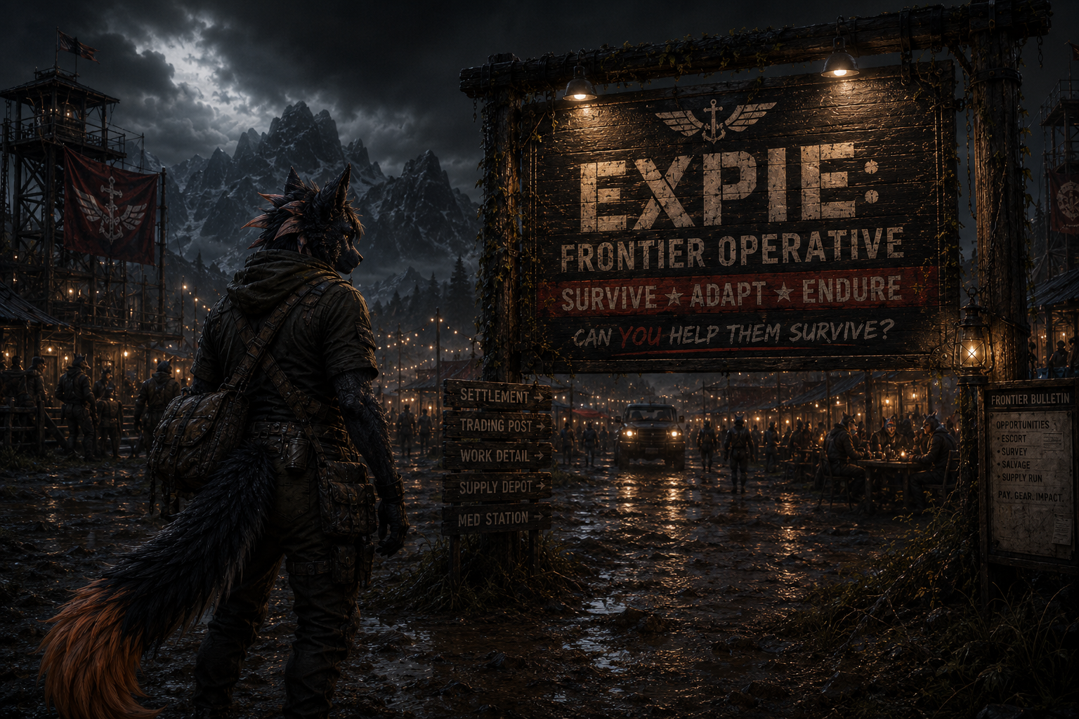Cover art for EXPIE: Frontier Ops 🎴❤️🔥🎭🕜, a survival scenario on AI Dungeon