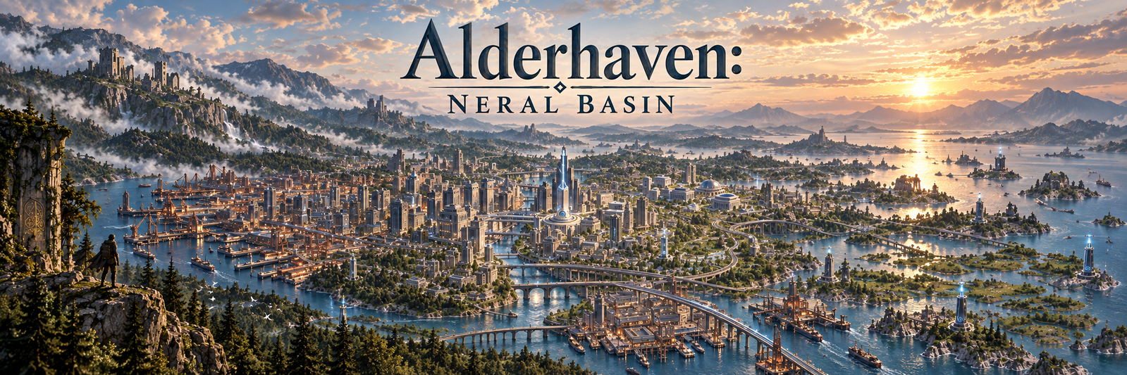 Cover art for Alderhaven: Neral Basin, a magitech world on Voyage