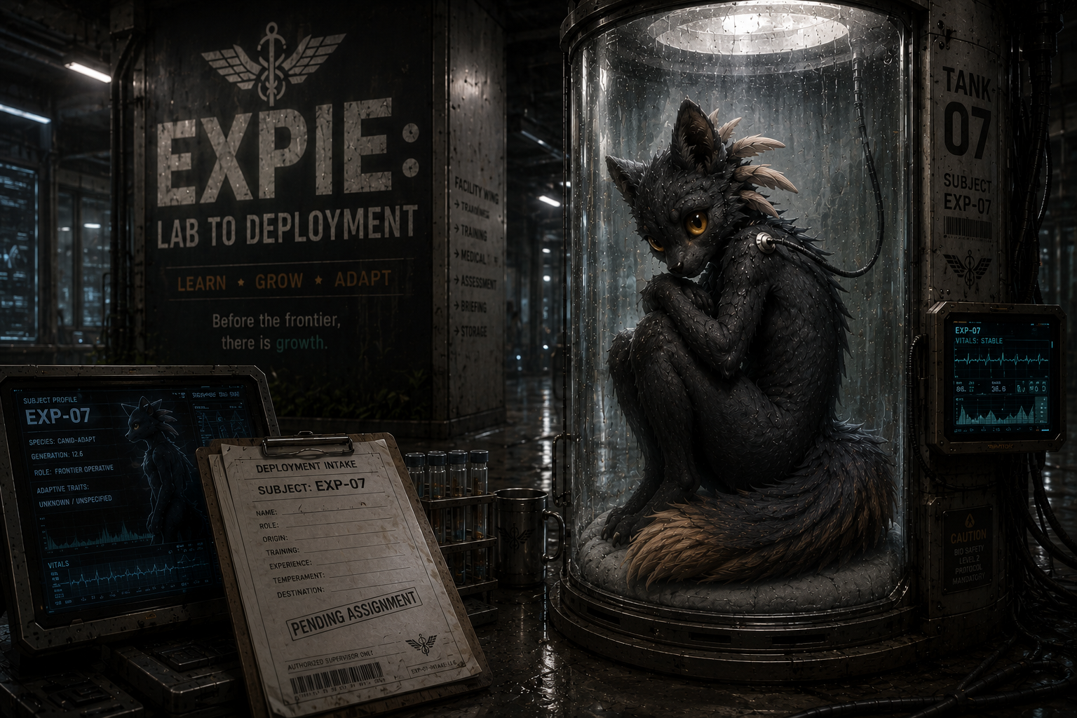Cover art for EXPIE: Lab to Field 🎴❤️🔥🎭🕜, a drama scenario on AI Dungeon