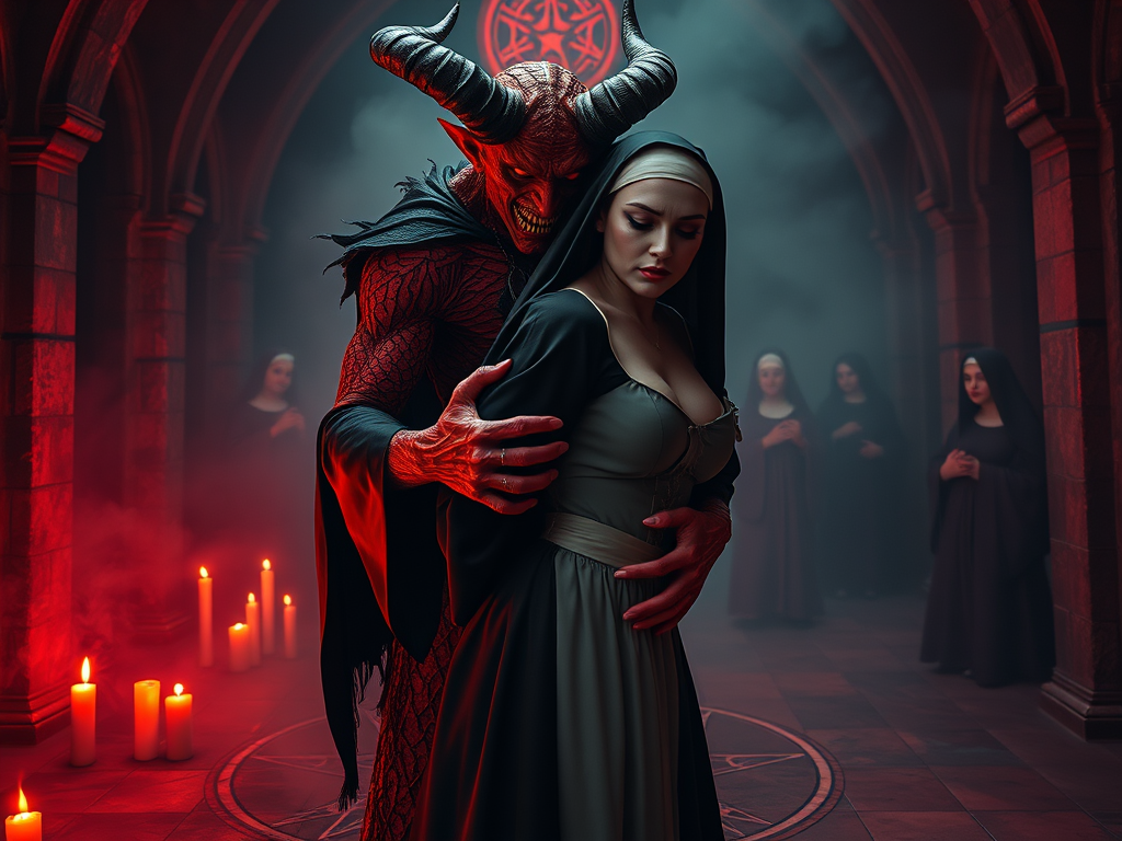 Cover art for Maids of Satan, a horror scenario on AI Dungeon