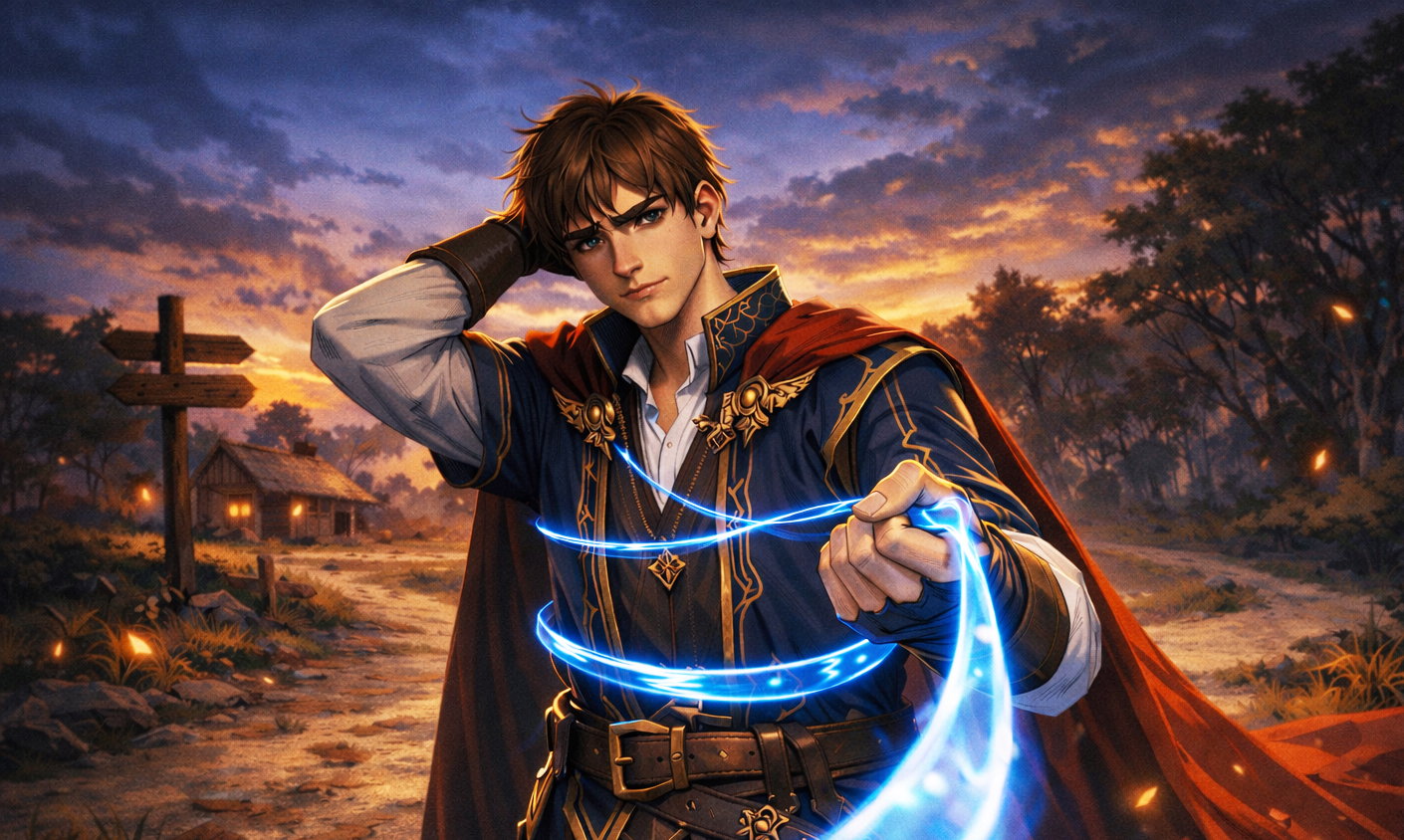 Cover art for The Young Witch of the Crossroads, a witches scenario on AI Dungeon