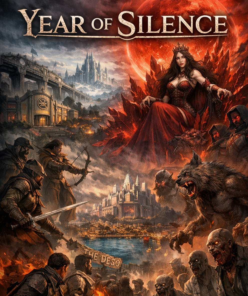 Cover art for ⚔️Year of Silence⚔️ (V3), an autocards scenario on AI Dungeon