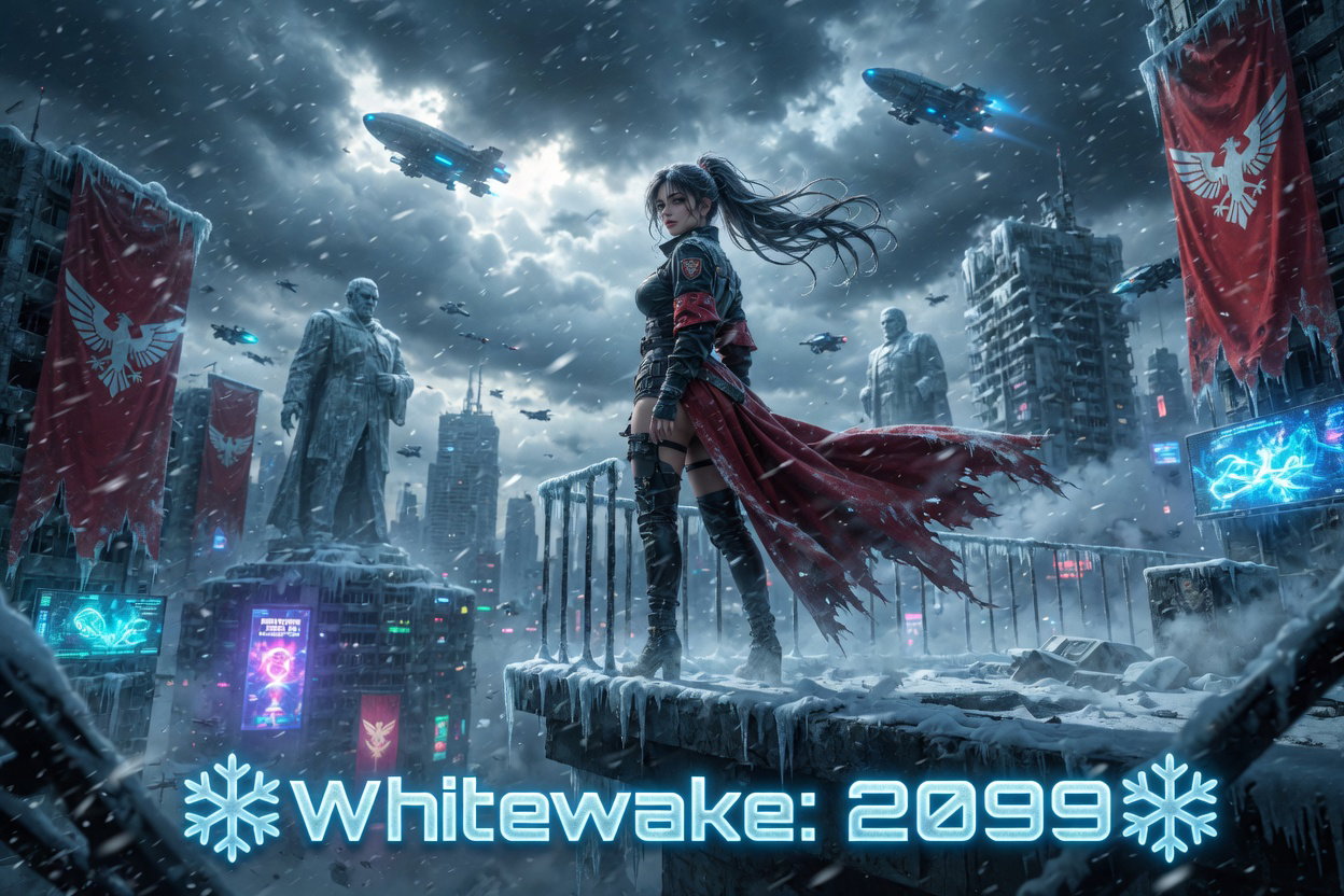 Cover art for ❄️👑Whitewake: 2099👑❄️ (Published), a dystopian scenario on AI Dungeon