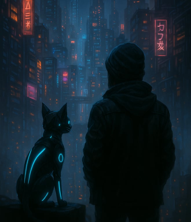 Cover art for Neon Ashes, a cyberpunk scenario on AI Dungeon