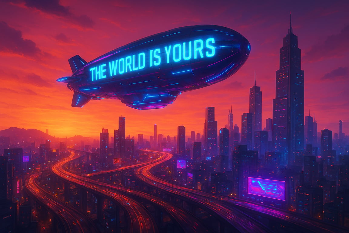 Cover art for Novark City, a cyberpunk scenario on AI Dungeon