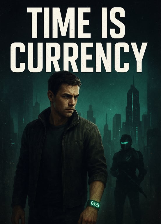Cover art for In Time, a dystopian scenario on AI Dungeon