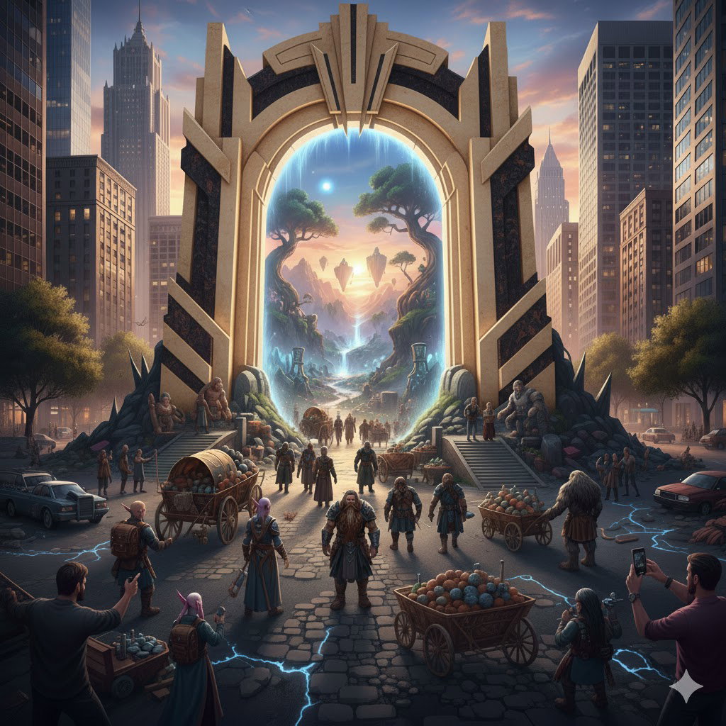 Cover art for Metro Monster Embassy: Gatewatch, a fantasy scenario on AI Dungeon