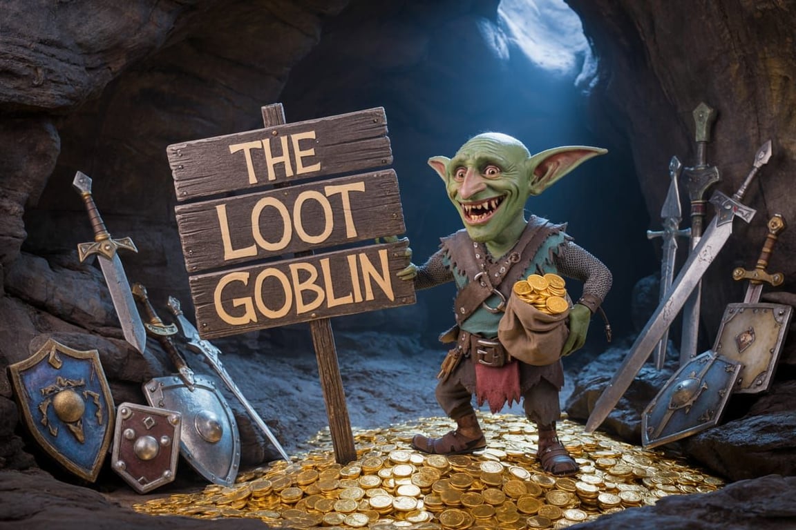 Cover art for The Revenge of The Loot Goblin, a fantasy scenario on AI Dungeon
