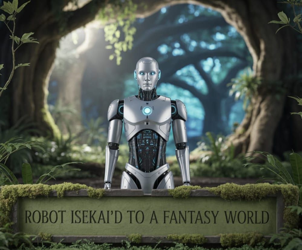 Cover art for Robot Isekai'd to a Fantasy World, an isekai scenario on AI Dungeon
