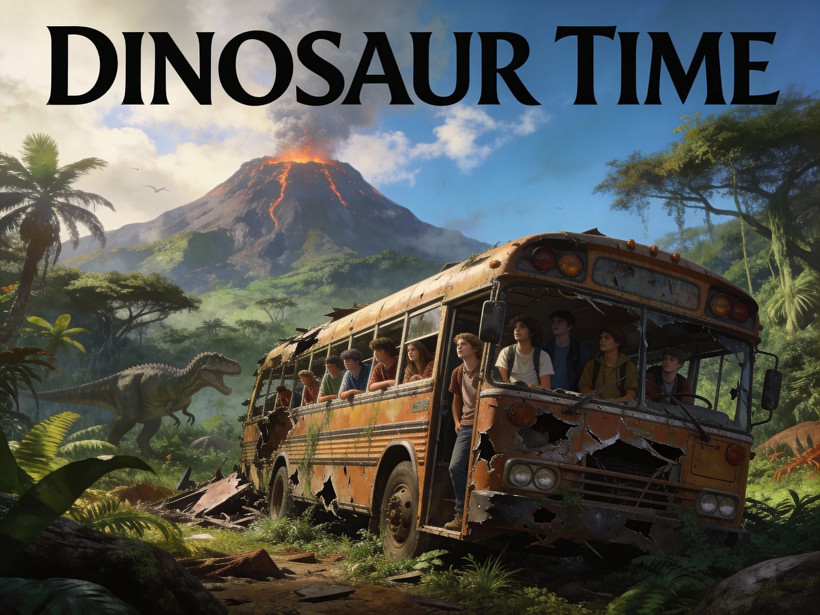 Cover art for Dinosaur Time, a dinosaur adventure on AI Dungeon