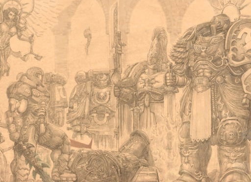 Cover art for Doomslayer in Warhammer 40.000, a 40 k scenario on AI Dungeon