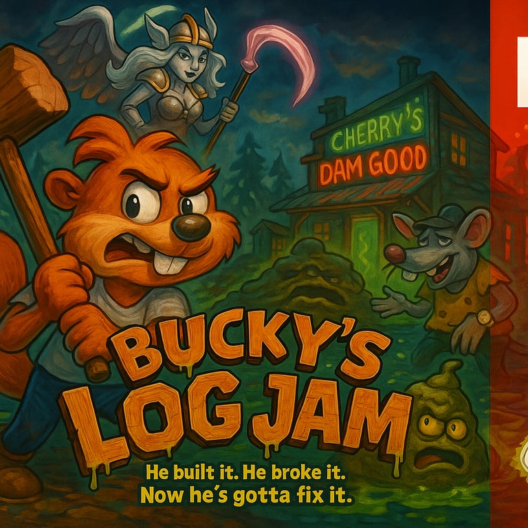 Cover art for Bucky's Log Jam, a crude scenario on AI Dungeon