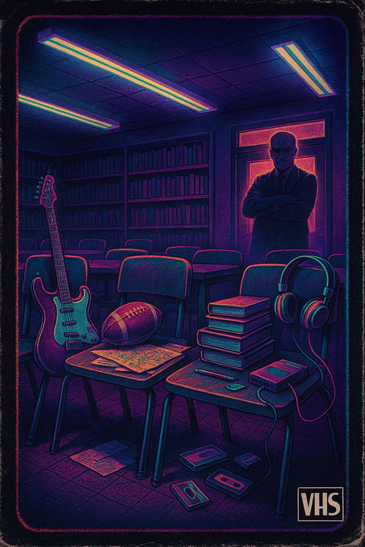 Cover art for Saturday School Survivors (1987), a slice of life scenario on AI Dungeon