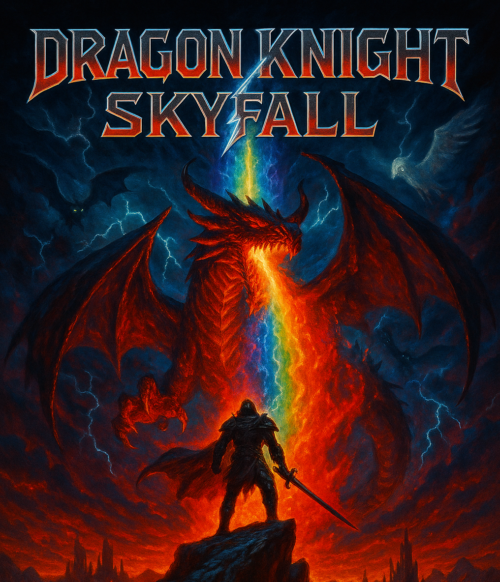 Cover art for Dragon Knight: Skyfall , a dragons scenario on AI Dungeon