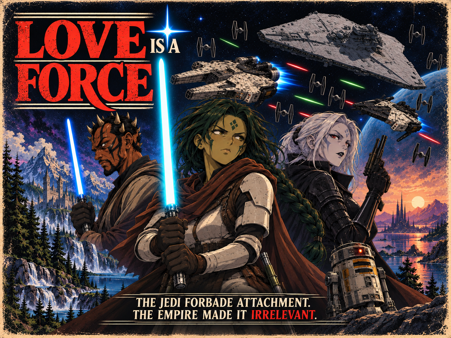 Cover art for Love is a Force, a star wars scenario on AI Dungeon